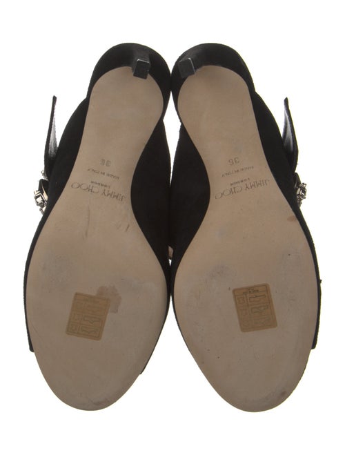 Jimmy Choo Suede Crystal Embellishments Slides