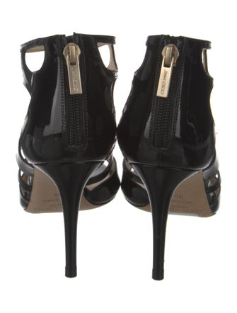 Jimmy Choo Patent Leather Cutout Accent Sandals