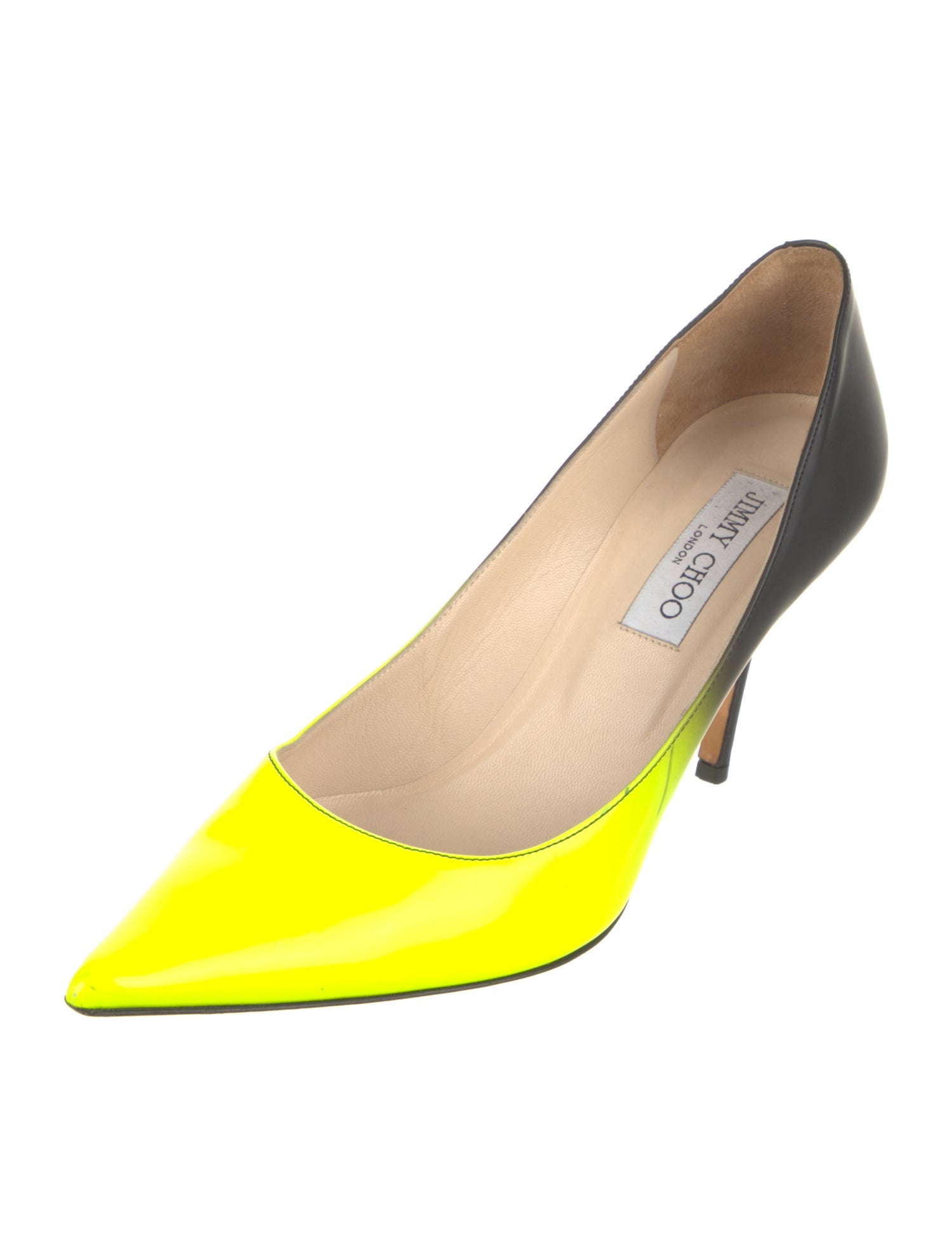 Jimmy Choo Patent Leather Colorblock Pattern Pumps