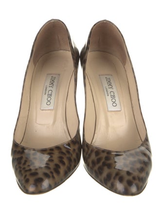 Jimmy Choo Patent Leather Animal Print Pumps