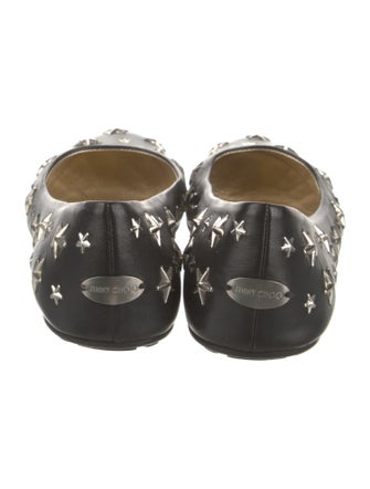 Jimmy Choo Leather Studded Accents Flats