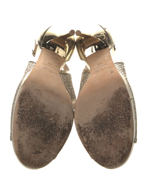 Jimmy Choo Leather Glitter Accents Slingback Pumps