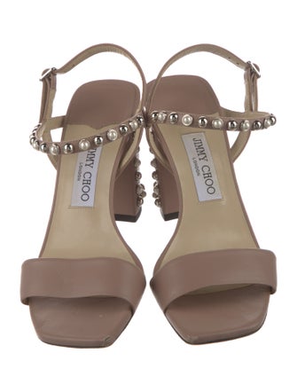 Jimmy Choo Leather Studded Accents Sandals