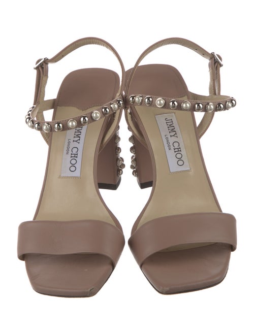 Jimmy Choo Leather Studded Accents Sandals