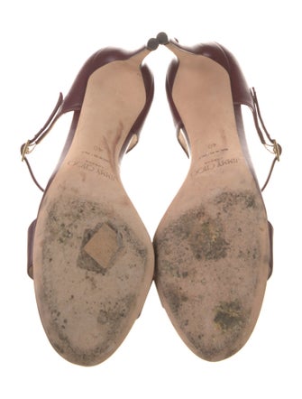 Jimmy Choo Leather T-Strap Sandals