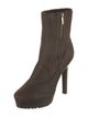 Jimmy Choo Leather Fur Trim Boots