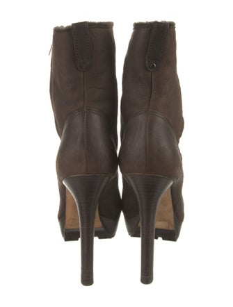 Jimmy Choo Leather Fur Trim Boots