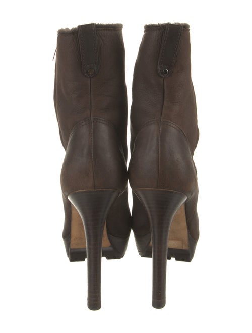 Jimmy Choo Leather Fur Trim Boots