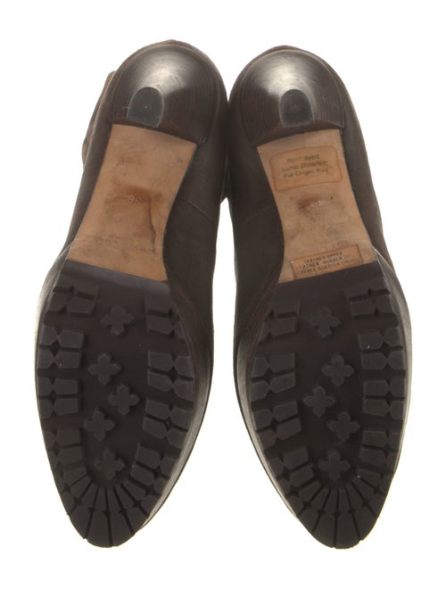 Jimmy Choo Leather Fur Trim Boots