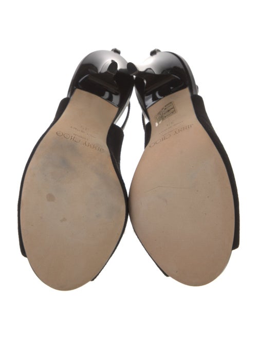 Jimmy Choo Suede Lace Pattern Slingback Pumps