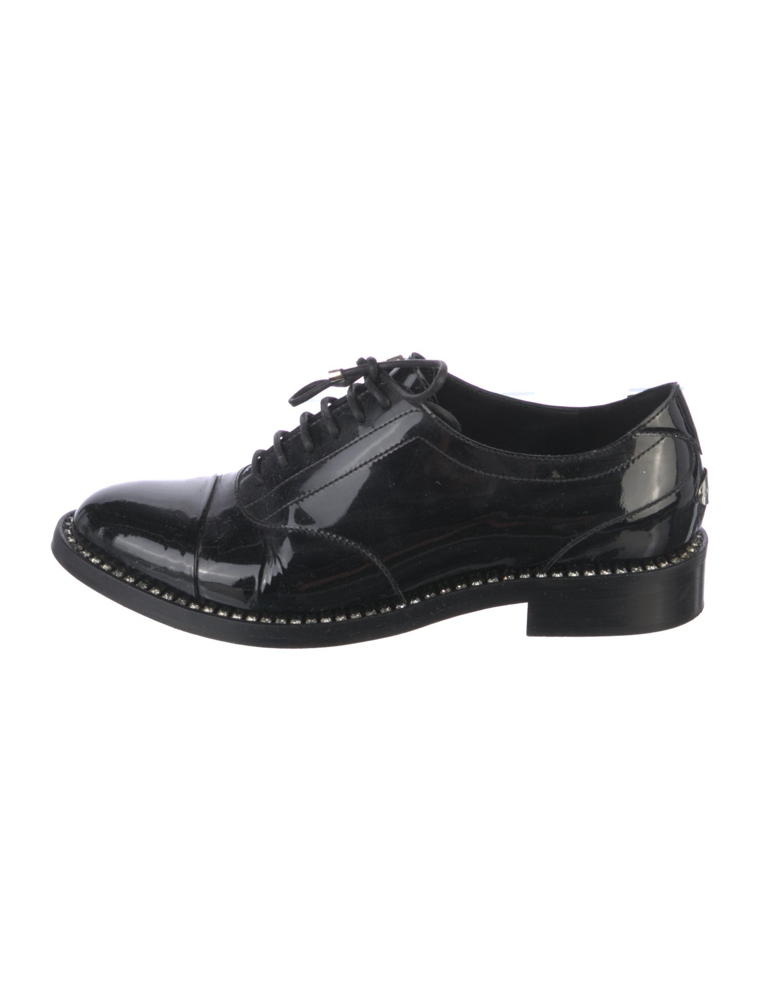 Jimmy Choo Patent Leather Crystal Embellishments Oxfords