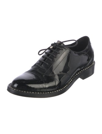 Jimmy Choo Patent Leather Crystal Embellishments Oxfords