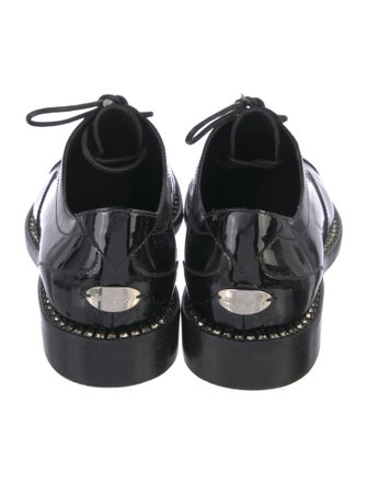 Jimmy Choo Patent Leather Crystal Embellishments Oxfords