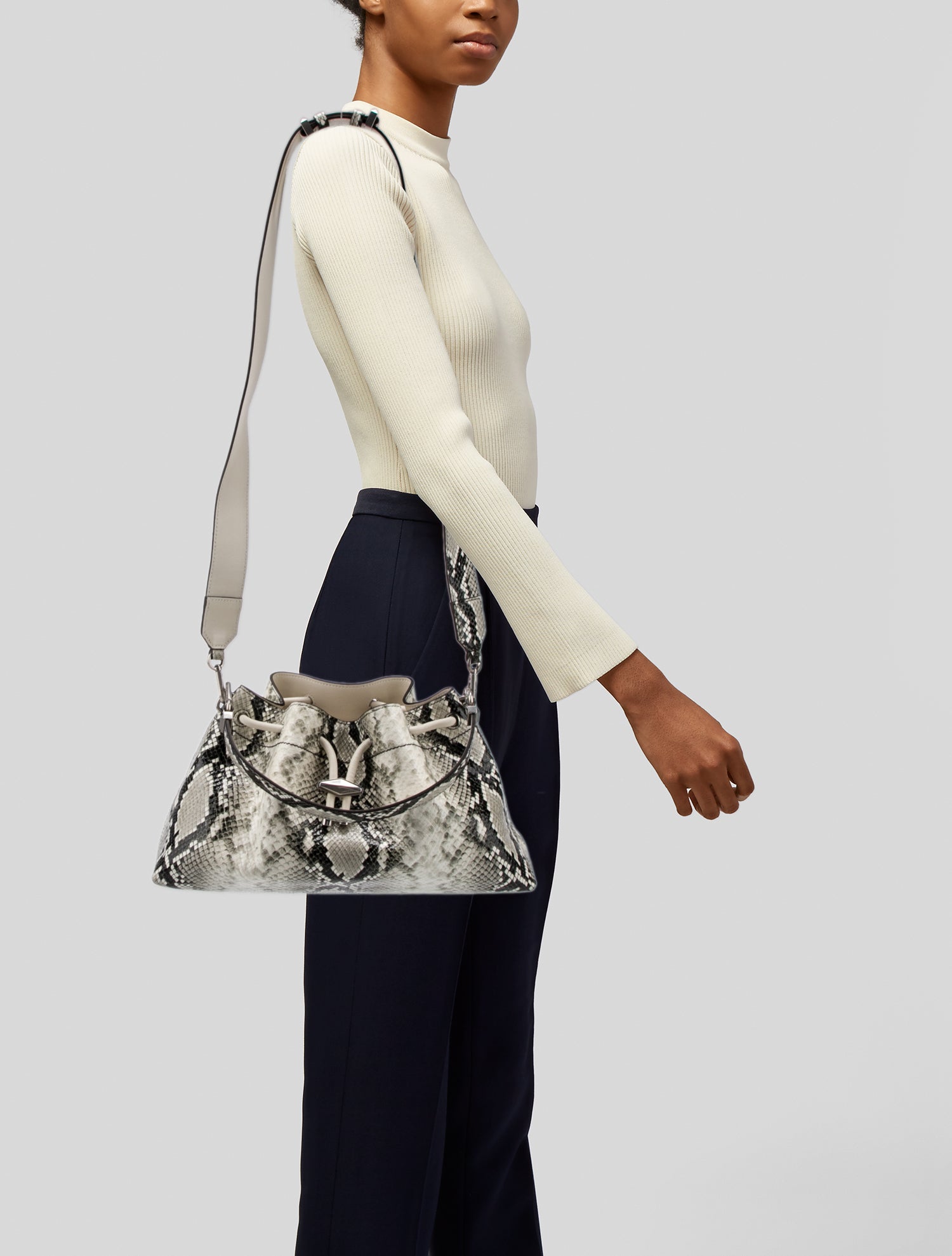 Jimmy Choo Embossed Leather Cinch Bag