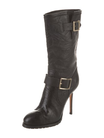 Jimmy Choo Leather Moto Boots