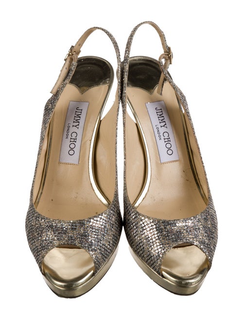 Jimmy Choo Glitter Glitter Accents Slingback Pumps