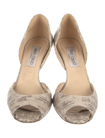 Jimmy Choo Leather Animal Print D'Orsay Pumps