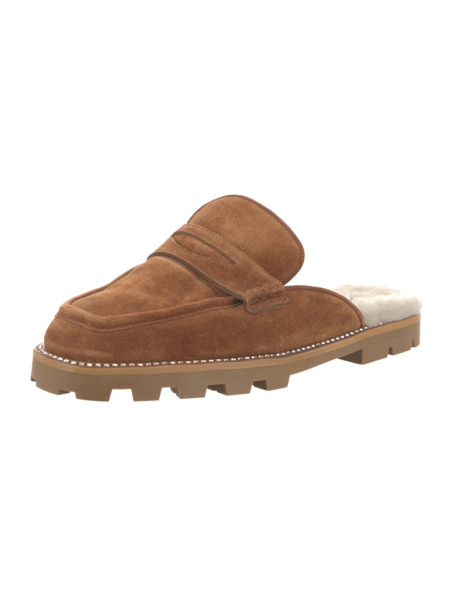 Jimmy Choo Suede Crystal Embellishments Mules