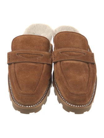 Jimmy Choo Suede Crystal Embellishments Mules