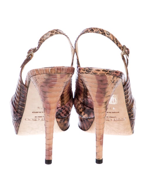 Jimmy Choo Snakeskin Animal Print Slingback Sandals