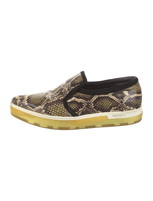 Jimmy Choo Embossed Leather Animal Print Sneakers
