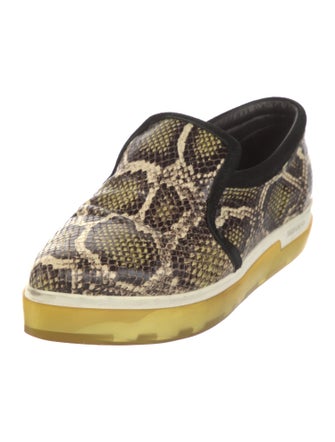 Jimmy Choo Embossed Leather Animal Print Sneakers