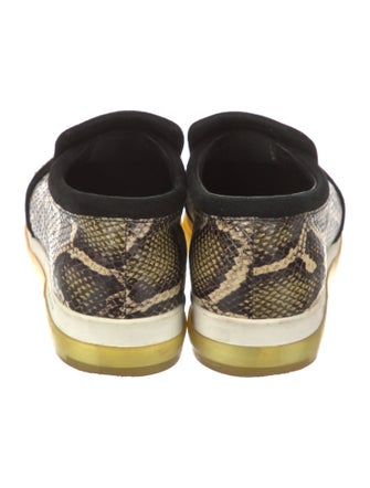 Jimmy Choo Embossed Leather Animal Print Sneakers