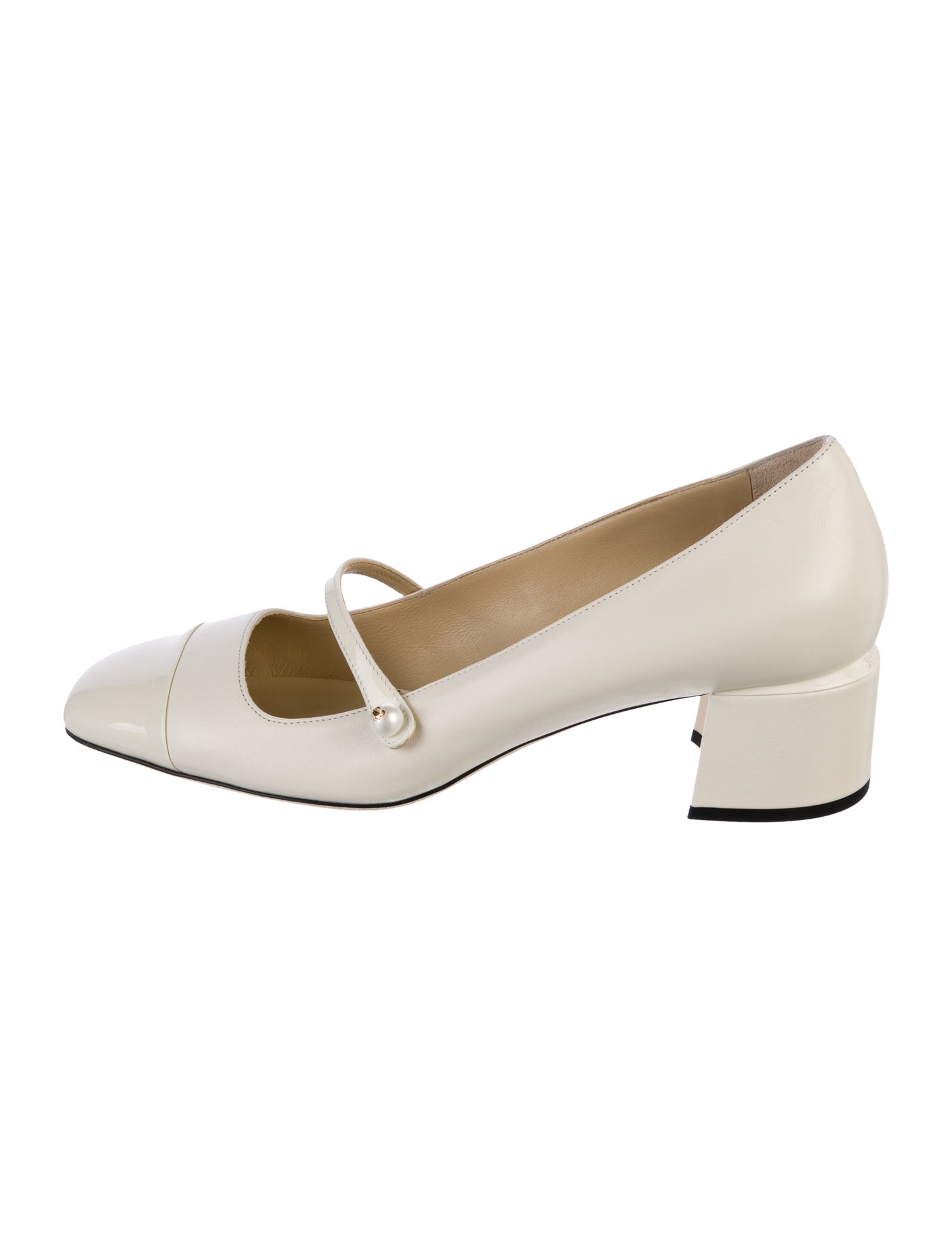 Jimmy Choo Faux Pearl Accents Leather Pumps