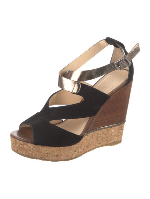 Jimmy Choo Suede Leather Trim Embellishment Sandals