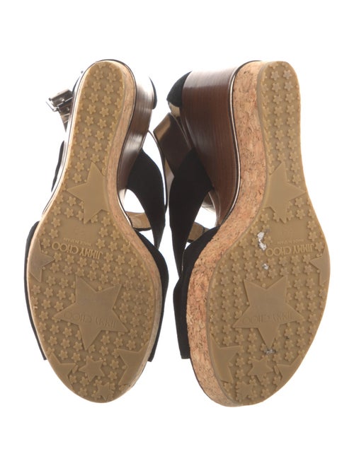 Jimmy Choo Suede Leather Trim Embellishment Sandals