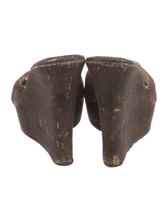 Jimmy Choo Suede Leather Trim Embellishment Slides