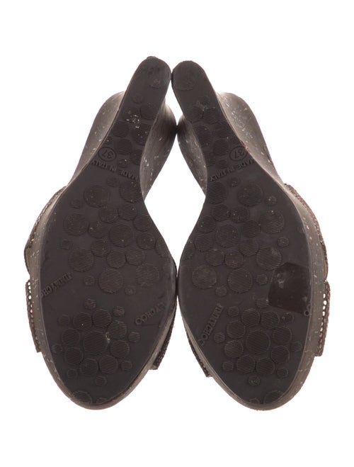 Jimmy Choo Suede Leather Trim Embellishment Slides