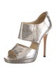Jimmy Choo Snakeskin Animal Print Slingback Sandals