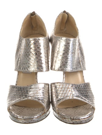 Jimmy Choo Snakeskin Animal Print Slingback Sandals