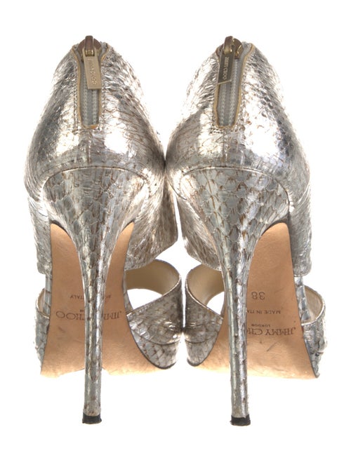 Jimmy Choo Snakeskin Animal Print Slingback Sandals