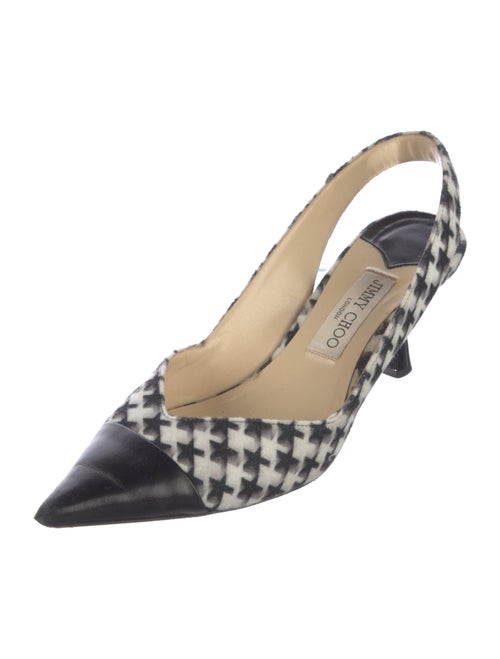 Jimmy Choo Felt Houndstooth Print Slingback Pumps