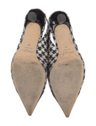 Jimmy Choo Felt Houndstooth Print Slingback Pumps
