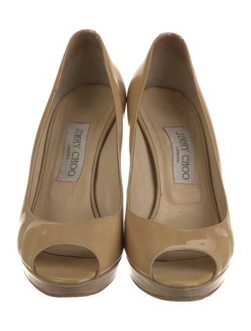 Jimmy Choo Patent Leather Leather Trim Embellishment Pumps