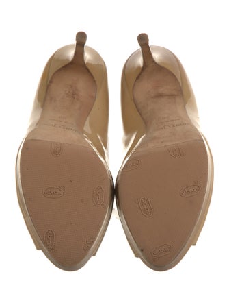 Jimmy Choo Patent Leather Leather Trim Embellishment Pumps