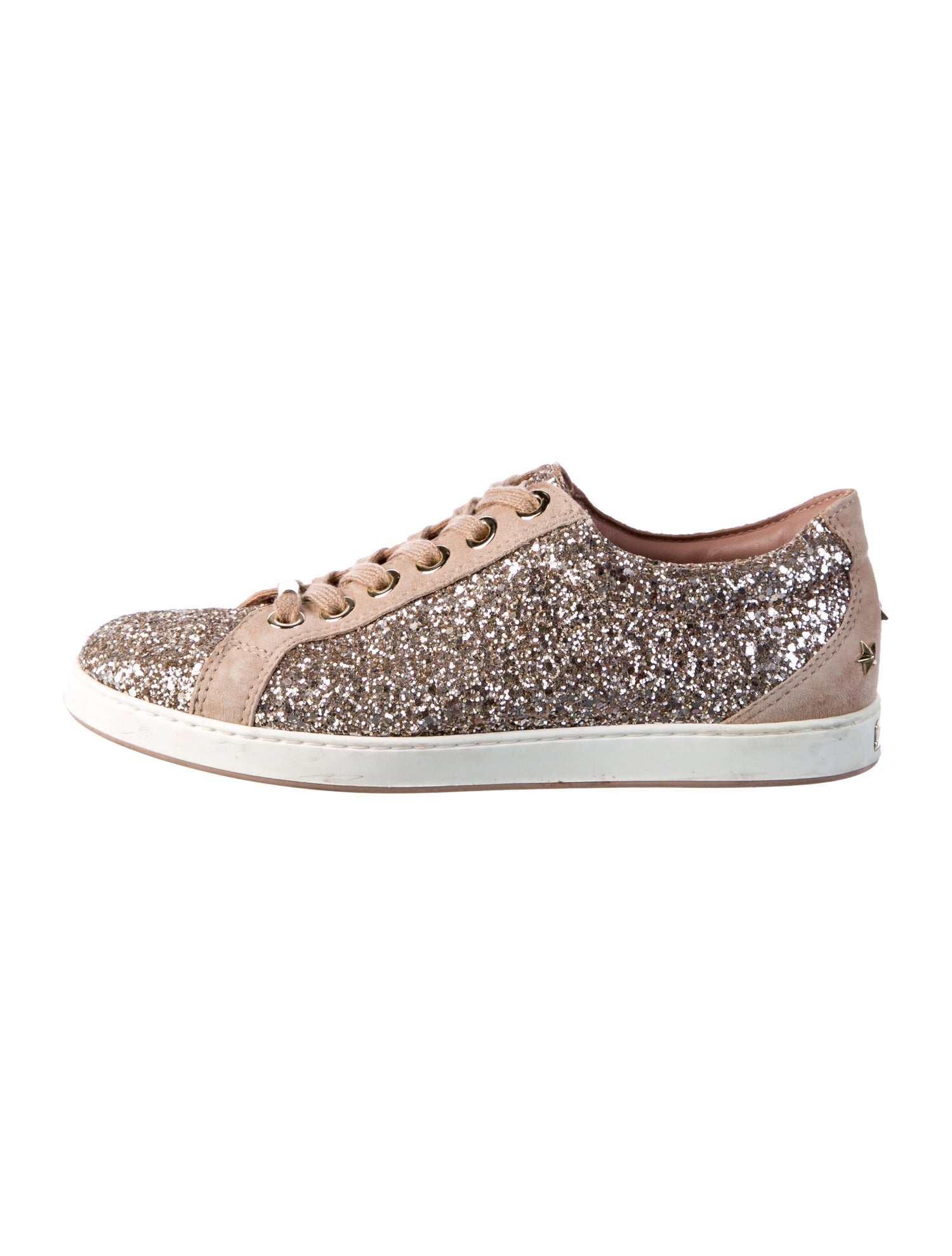 Jimmy Choo Glitter Colorblock Pattern Sneakers