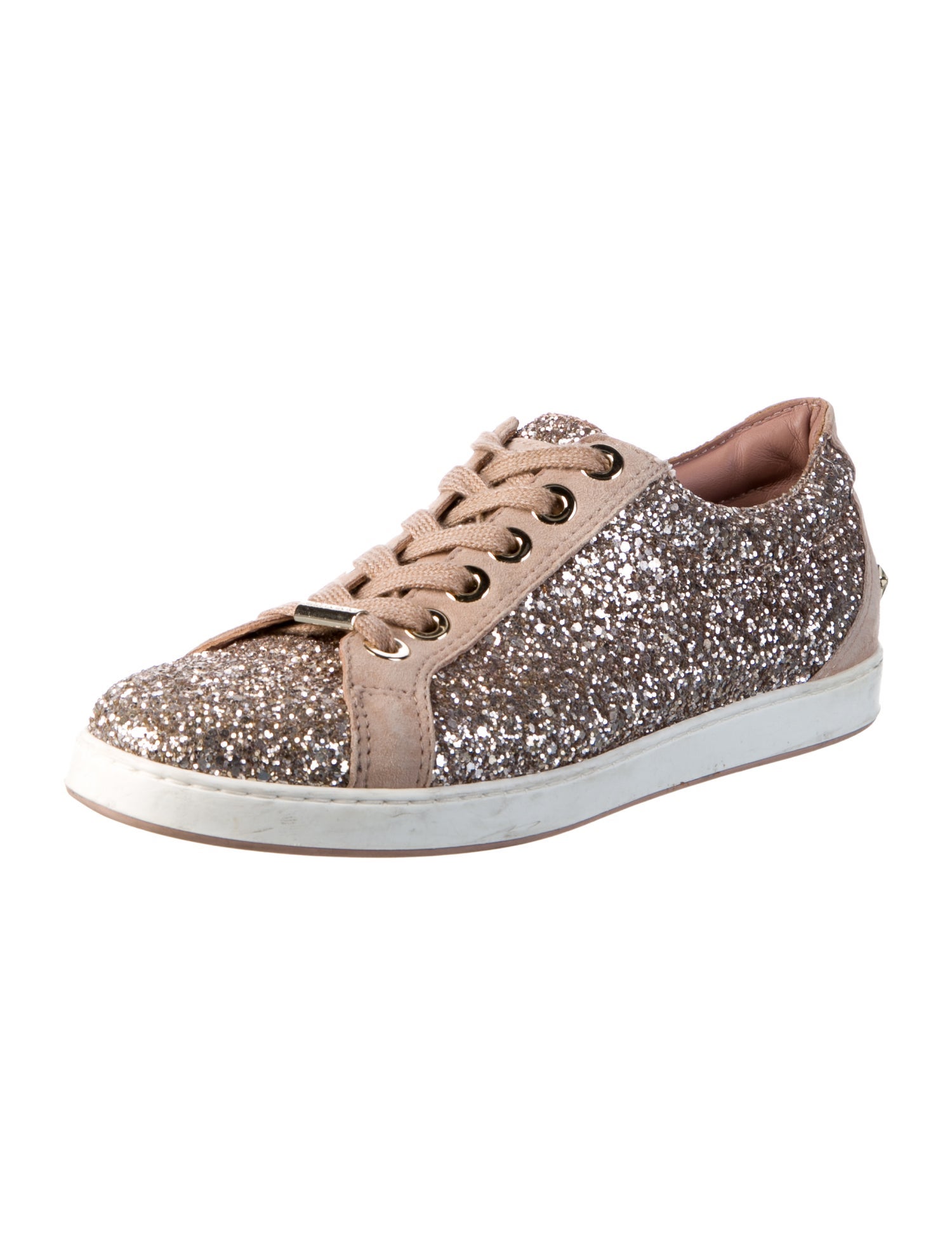 Jimmy Choo Glitter Colorblock Pattern Sneakers