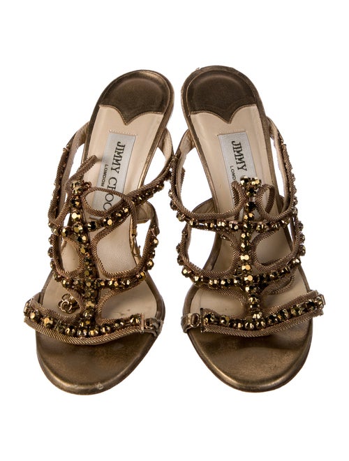 Jimmy Choo Leather Floral Print Sandals
