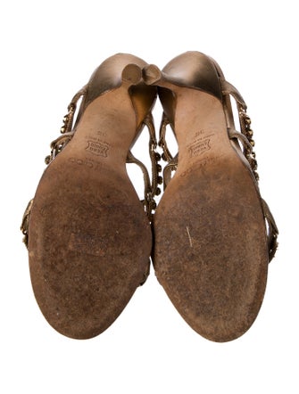 Jimmy Choo Leather Floral Print Sandals