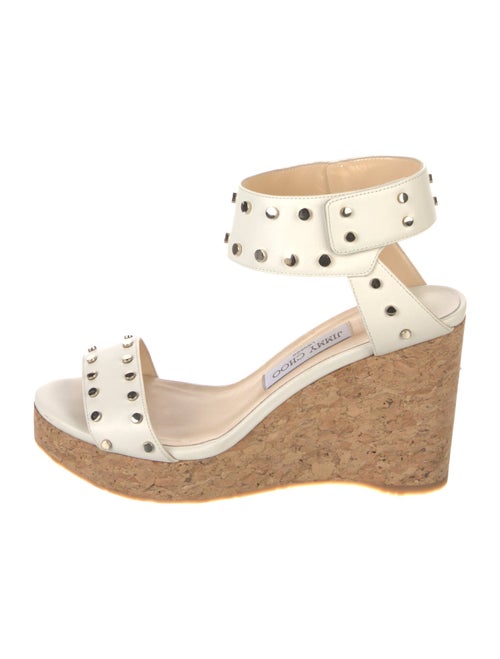 Jimmy Choo Leather Studded Accents Espadrilles