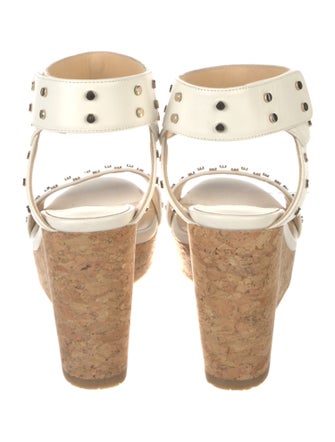 Jimmy Choo Leather Studded Accents Espadrilles