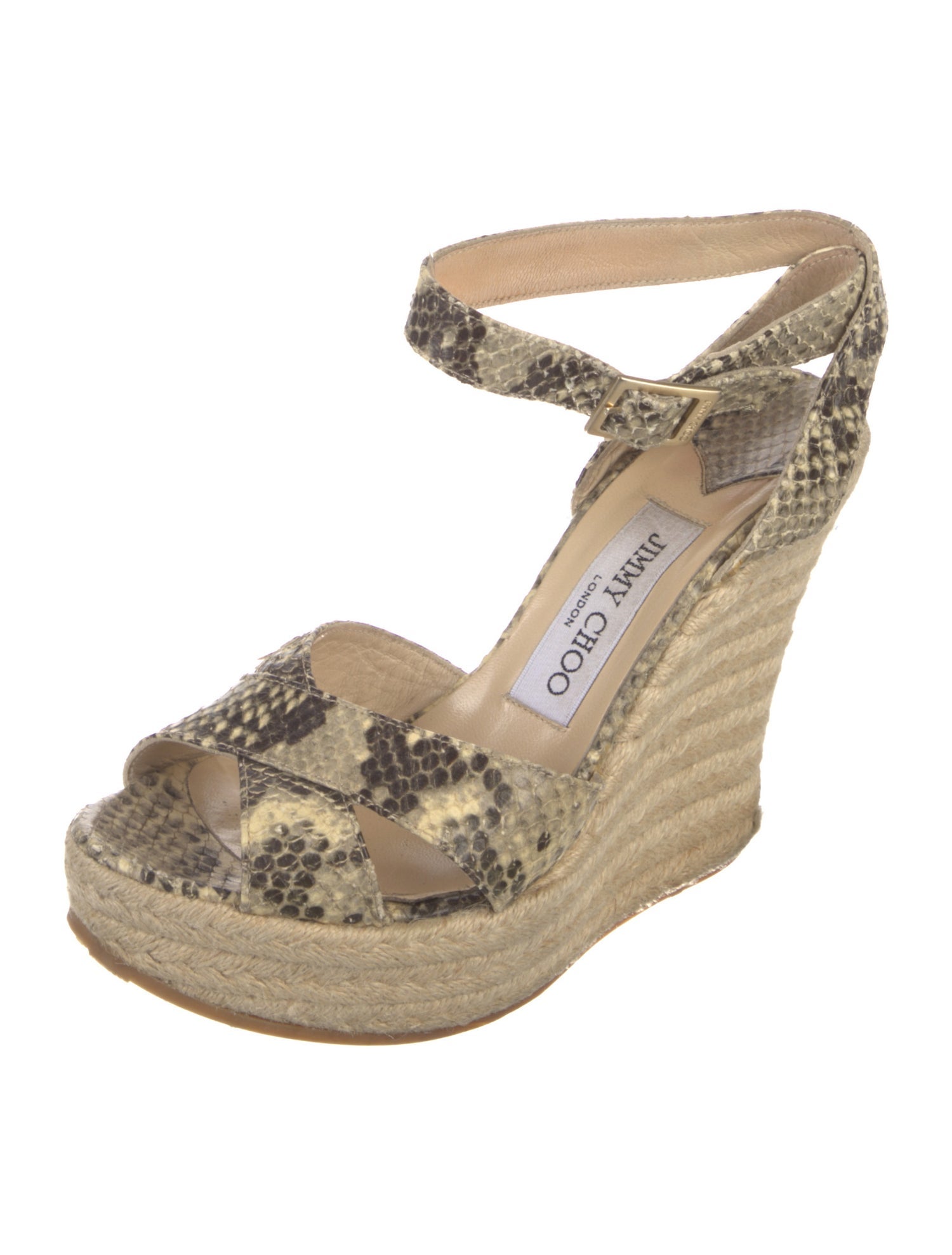 Jimmy Choo Snakeskin Animal Print Espadrilles