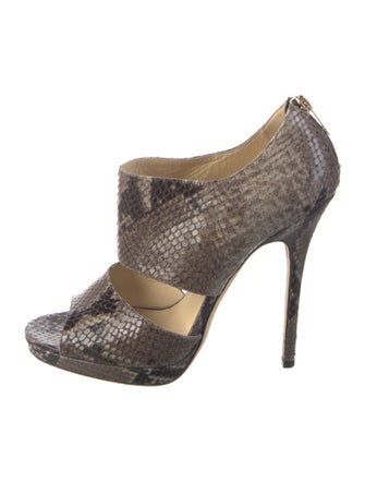 Jimmy Choo Leather Animal Print Slingback Sandals