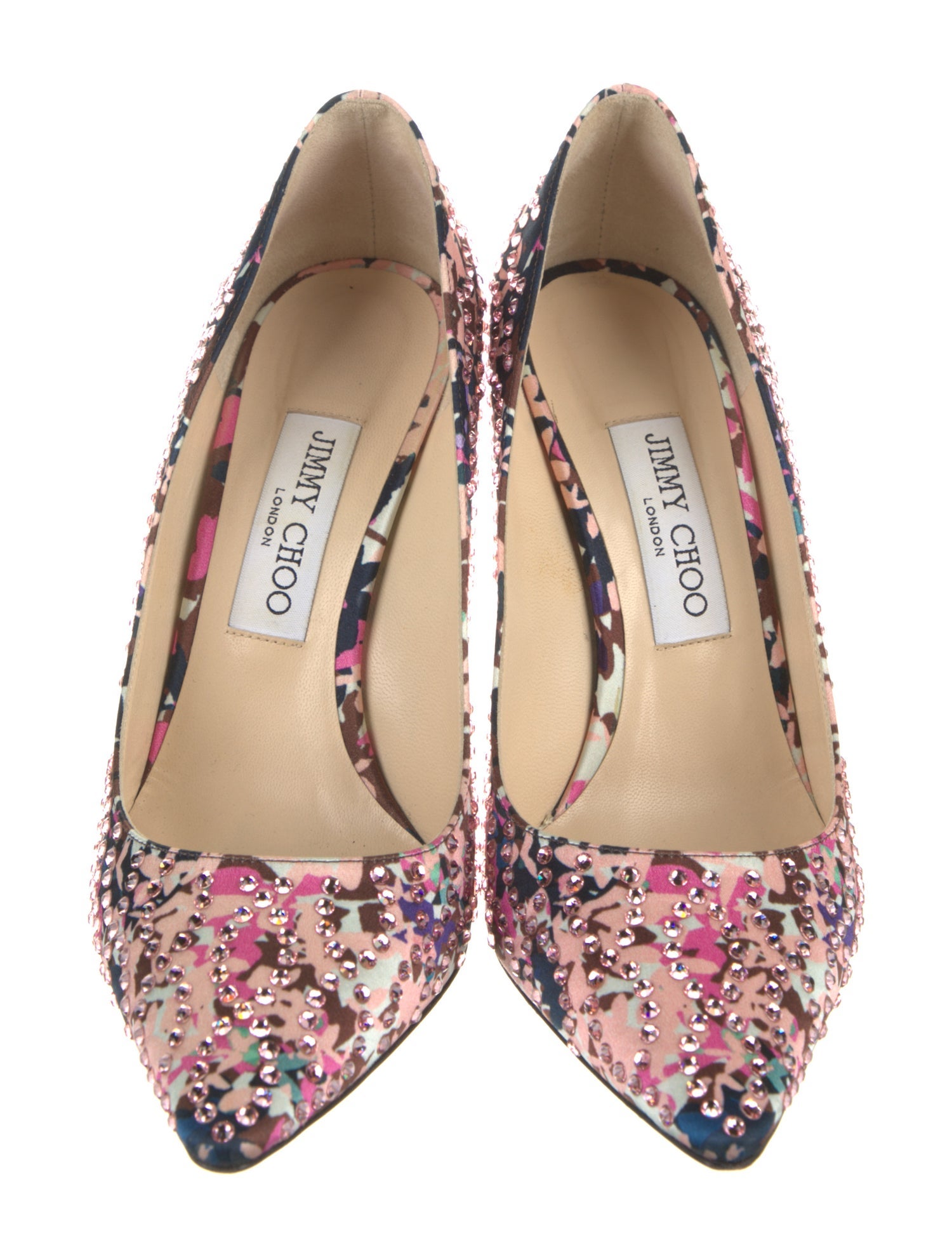 Jimmy Choo Satin Printed Pumps