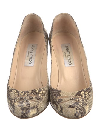 Jimmy Choo Embossed Leather Animal Print Pumps