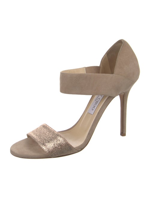 Jimmy Choo Suede Glitter Accents Sandals